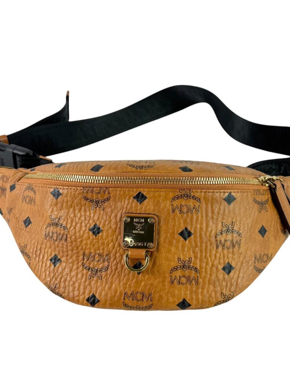 MCM Fursten Visetos Cognac Canvas Funny Pack Belt Bag